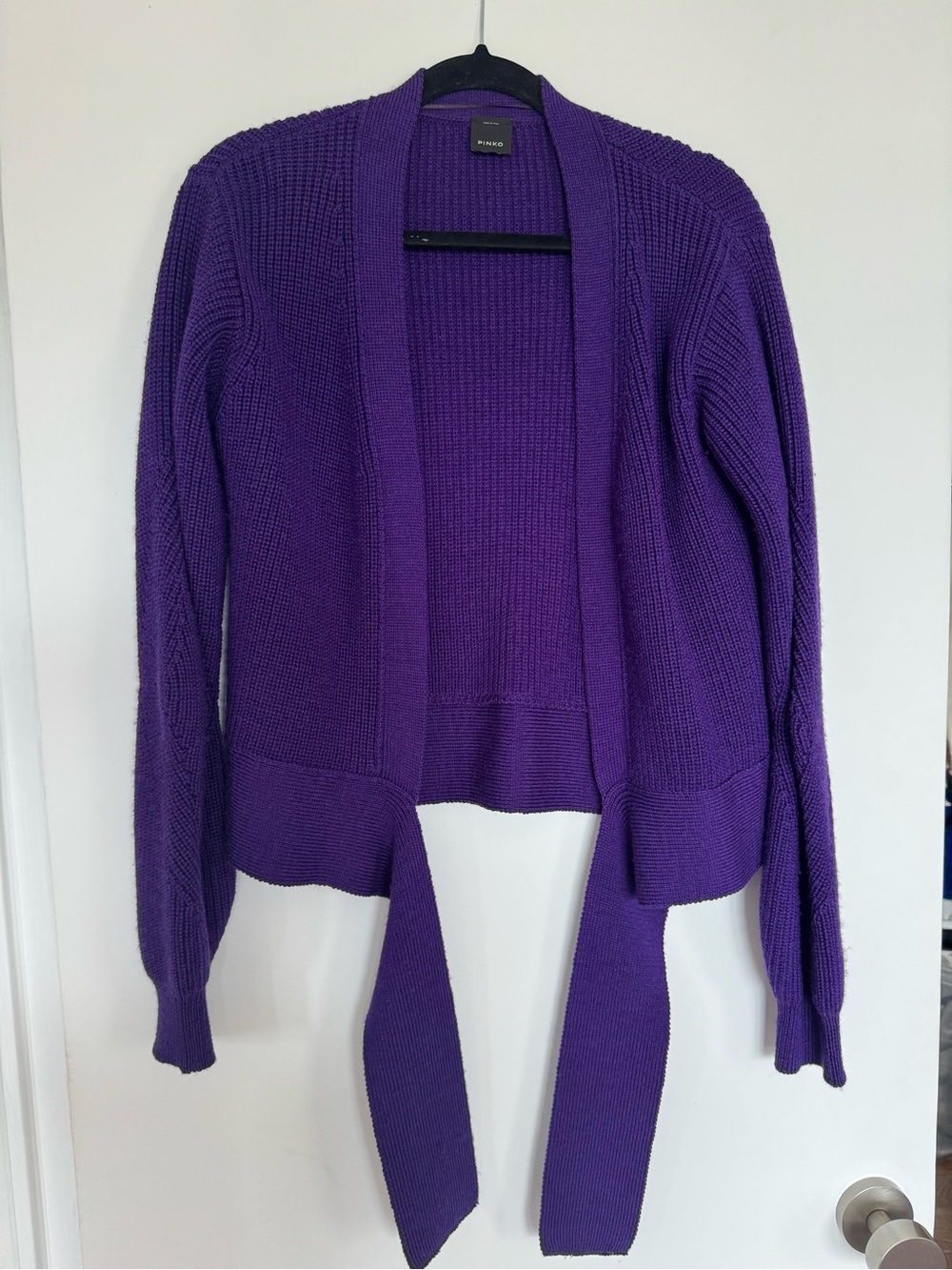 Violet Open-Front Knit Cardigan